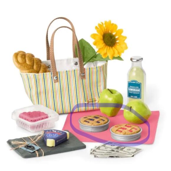 NEW American Girl PIES + JAM TIN LIDS Blueberry Cherry 6PC Food Accessory Set - Picture 4 of 8